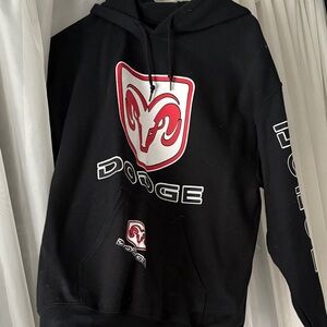 Black Dodge Hoodie with Red Logo